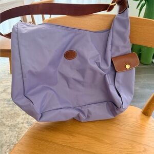 Longchamp Rare Lavender/Purple Nylon Hobo Crossbody Bag (Excellent)